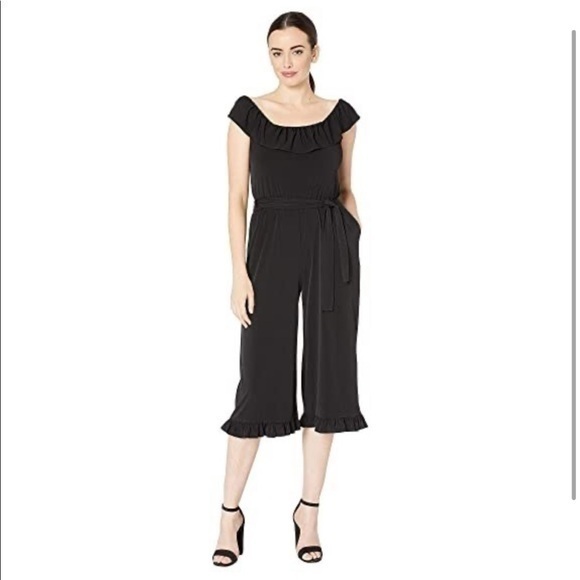 MICHAEL Michael Kors Pants - MICHAEL Michael Kors Solid Ruffle Neck Jumpsuit MP
